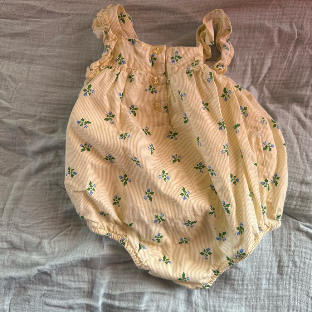 Little Me Yellow and Blue Floral Baby Outfit